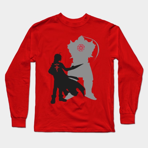 Edward and Aplhonse Elric FullMetal Alchemist Long Sleeve T-Shirt by SirTeealot